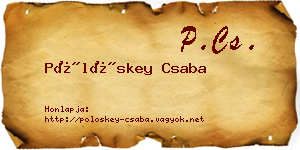 Pölöskey Csaba névjegykártya